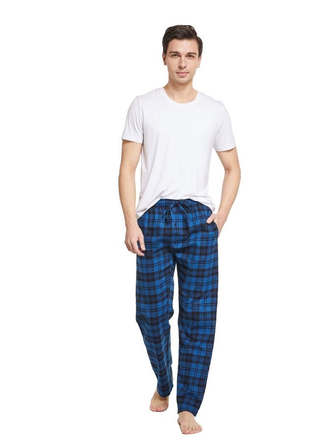 CYZ Men's 100% Cotton Super Soft Flannel Plaid Pajama Pants, Blue Plaid, Mens Size: X-Large - Image 4